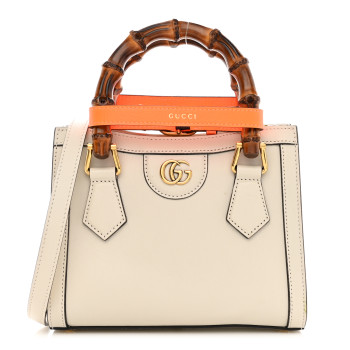 Gucci Calfskin mini diana tote bag mystic white orange fluo